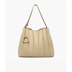 NWT Jen & Co. Josie Pleated Oatmeal Satchel w/Ring Tassel and Separate Inner Bag